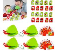 Frog Tongue Game, Frog Tongue Mask Game, Frog Toy Tongues Out Game, Frog Mask with Blow Tongue, Lizard Tongue Game, with Blowing Air, with Blowing Air,Multiplayer Party Games (4PCS)
