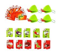 Frog Tongue Game with Blowing Masks - Interactive Party Challenge for Reflex & Precision Skills, Multiplayer Family Board Game with Insect Cards for Groups and Game Nights(2set-4pack)