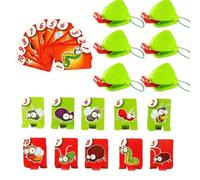 Frog Tongue Game with Blowing Masks - Interactive Party Challenge for Reflex & Precision Skills, Multiplayer Family Board Game with Insect Cards for Groups and Game Nights(3set-6pack)