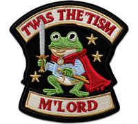 Frog T'was The 'tism M'lord Hook and Loop Patch Funny 3 Inches Embroidery Patches Knight Morale Patch Animal Tactical Military Embroidered Patches for Backpacks Jackets Gear Dog Vests DIY Patches