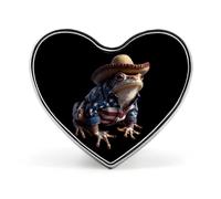 Frog U.S.A Flag Badge Pin Brooch Button Stylish Heart Shaped Decorative for Clothes Backpacks Hats