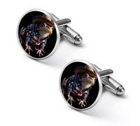 Frog U.S.A Flag Men's Cufflinks Tuxedo Cuff Links Dress Shirt Tie Accessories for Business Weddings