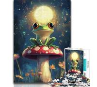 Frog Under The Moon Puzzles for Teenagers Teens 1000pc Puzzle,Decompressing Intellectual Educational Toy Secret Santa Gifts 38x52cm