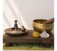 Frog-Vase Incense Holder,Rust-Glazed Rotus Ceramic Insence Stick Holder,Alloy Meditation Frog＆Mini Vase Ornament for Yoga/Meditation/Zen/Mindfulness (Small)