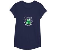 Frog Vibes: Cute Amphibian Music Lover for Kids & Adults T-Shirt, Girls, Navy, Large