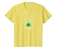 Frog Vibes: Cute Amphibian Music Lover for Kids & Adults T-Shirt, Kids, Lemon, 10 Years