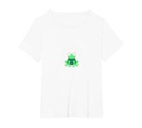 Frog Vibes: Cute Amphibian Music Lover for Kids & Adults T-Shirt, Women's Plus, White, 5X