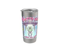 Frog Vibes Off UFO Space Ship Alien Stripes Preppy Stainless Steel Insulated Tumbler