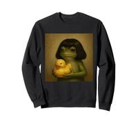 Frog w Rubber Duck Bob Haircut Meme Sweatshirt