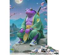 Frog Warrior Samurai Puzzles for Adults 500 Pieces Wooden Puzzles for Adults & Teenager Jigsaw Puzzles for Adult 500pcs (52x38cm)