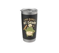 Frog We Bake At Dawn Funny Baking Humor Meme 2 Stainless Steel Insulated Tumbler
