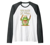 Frog We Bake At Dawn Funny Baking Humor Meme 3 Raglan Baseball Tee