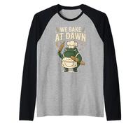 Frog We Bake At Dawn Funny Baking Humor Meme 4 Raglan Baseball Tee