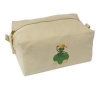 'Frog Wearing A Hat' Canvas Wash Bag/Makeup Case (CS00043668)