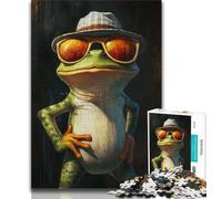 Frog Wearing Glasses 1000 Piece Jigsaw Puzzles for Adults & Teens,Learning Educational Toys Family Games Birthday Present,Gifts (38x26cm)