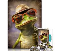 Frog Wearing Glasses Adult Puzzles 1000 Pieces,Help The Brain Exercise Addictive Toys to Cultivate Patience Unique Challenge Game (50x75cm)