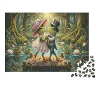 Frog Wedding 1000 Piece Cardboard Jigsaw Puzzle Forest Pond Dancing for Adult Stress Relief Seekers Home Entertainment Unique Pattern 52x38cm/1000pcs