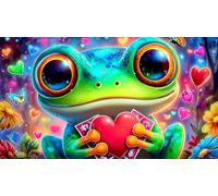 frog-with-big-eyes 1000 Piece Jigsaw Puzzles for Adults Educational Games Jigsaw Puzzle Home Decors for The Whole for Women, Gifts for Men 38x26cm/1000pcs