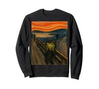 Frog With Bob Haircut Scream Edvard Gen Z Youth Boys Funny Sweatshirt