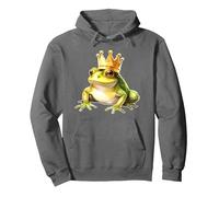 Frog with Crown x Prince Frog Pullover Hoodie, Adult Unisex, Asphalt Grey, XX-Large