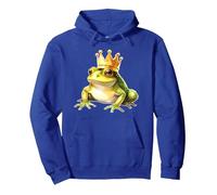 Frog with Crown x Prince Frog Pullover Hoodie, Adult Unisex, Royal Blue, XX-Large