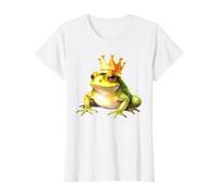 Frog with Crown x Prince Frog Value Graphic T-Shirt, Women, White, S
