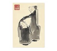 Frog With Fans Matsumoto Hoji Poster, Japanese Woodblock Art Prints, Ukiyo-e Painting, Minimalist Zen Wall Art, Bedroom Home Decor, A4 (Print Only) - 29.7x21cm