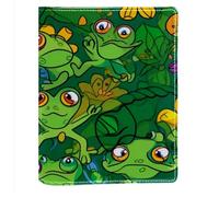 Frog with Funny Flower PU Leather Book Cover - Waterproof Protective Case for Books, Soft Flexible Sleeve with Anti-Scratch Design, Universal Fit for Novels Textbooks Journals