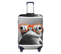 Frog With Geeky Glasses Travel Luggage Covers - Elasticity Suitcase Covers Protector for Luggage 18-32 Inch