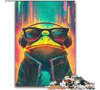 Frog with Glasses 2000 Piece Jigsaw Puzzles, Stress Reliever Staycation Kill Time with Matching Poster And Trivia Sheet (70x100cm)