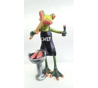 Frog with Grill light green, 14 cm, Garden - Decor