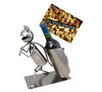 Frog with Leaf Wine Bottle Holder Stand Kitchen Table Art Decoration + Gift Card