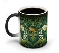 Frog with Lilies of The Valley Coffee Cup Mugs with Handle Hot Changing