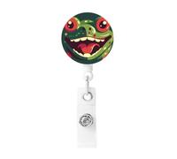 Frog with Mouth Open Badge Reel Retractable Badge Holders Lightweight ID Badge Reels Cute Nurse Name Card Holder with Keychain Funny ID Badge Clip for Men Women