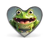 Frog with Mouth Open Brooch Elegant And Graceful Heart Lapel Pin Love Printed Cute Badge Unisex Fashion Broochs for Bag Jacket Clothes Accessories Love form Style