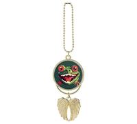 Frog with Mouth Open Car Pendant, Rear View Mirror Hanging Ornament, Auto Decor for Rearview Mirror, Keychain Golden-Style