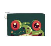 Frog with Mouth Open Coin Purses with Zipper, Personalized Zero Wallet for Shopping, Small Makeup Pouches Bag for Travel, Card Organizer Case, Portable Canvas Change Purses