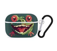 Frog with Mouth Open for Airpod Pro Case Cover Hard Shell Full Drop Protection Cover with Keychain Compatible with AirPod Pro 2nd/1st Generation, Front LED Visible,White