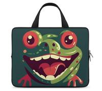 Frog with Mouth Open Laptop Sleeve Ultra-Thin, Lightweight & Waterproof 13inch Laptop Bags, Durable Neoprene Material, Portable Protective Computer Bag with Hand Strap