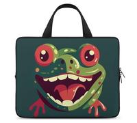Frog with Mouth Open Laptop Sleeve Ultra-Thin, Lightweight & Waterproof 15inch Laptop Bags, Durable Neoprene Material, Portable Protective Computer Bag with Hand Strap