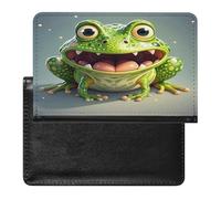 Frog with Mouth Open Passport Holder Passport Cover Protector Essentials with Credit Card Slots for Women Men
