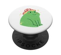 Frog with Mushroom Cute Cottagecore Aesthetic PopSockets Adhesive PopGrip