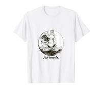 Frog Zen Yoga Just Breath Meditation Art Ink Value Graphic T-Shirt, Men, White, M