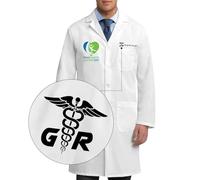 Frogaily Personalised Lab Coat for Men Women Custom Medical Laboratory Coat with Specialty Icon & Name, Unisex Long Sleeve, Professional and Stylish, White-2XL