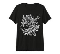 Frogcore Nature Goblincore Cottagecore Guitar Frog Premium T-Shirt