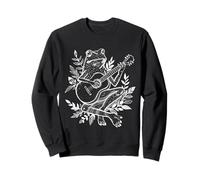 Frogcore Nature Goblincore Cottagecore Guitar Frog Sweatshirt