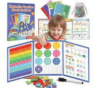 Frogetu Mathematics Resources, Magnetic Fractional Calculation Material, Magnetic Fraction Tiles and Fraction Circles for 3+ Children, Math Primary School Material, Fractions Magnetic, Fraction Puzzle