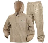 FROGG TOGGS Men's Pro Lite Suit, Waterproof, Breathable, Dependable Wet Weather Protection, Khaki, Medium-Large