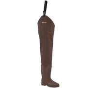 FROGG TOGGS Rana II PVC Bootfoot Hip Wader, Cleated or Felt Outsole, Brown Cleated, 11