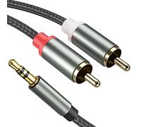 Froggen 3.5mm to RCA Cable, 2M/6FT 2RCA Male to 3.5mm Male Stereo Y Splitter Adapter Compatible with Phones, Hi-Fi Amplifer,Laptop, HDTV, Speaker, Home Theater, Bluetooth Receiver etc.